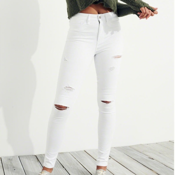 white ripped jeans mens hollister
